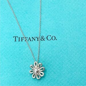 Tiffany & Co. Paloma Picasso Daisy Silver Daisy Floral Pendant Vintage Necklace